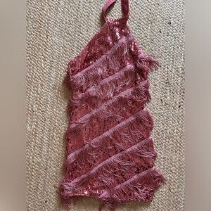 Pink tassel sequin dress size small (perfect for Taylor swift!)